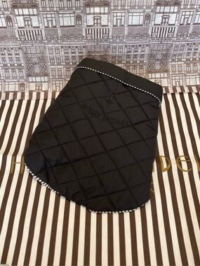 NWT Henri Bendel 712 Quilted Pet Jacket - Black with Centennial Stripes